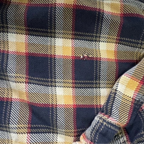 Abercrombie & Fitch Navy and Yellow Plaid Shirt Vintage - Picture 5 of 7